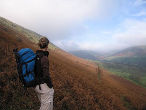 Autumn view of valley below Gospel Pass