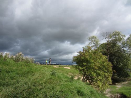 Grey clouds behind River Wye