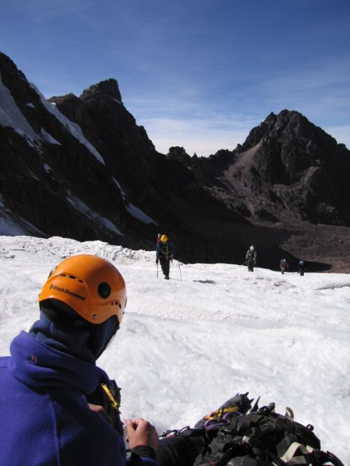 Just keep plodding... on Chichicapac in the Andes, June 2005